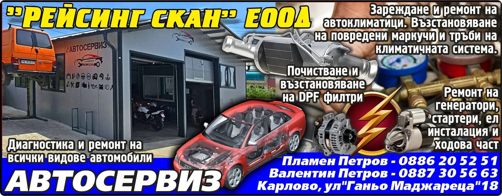 РЕЙСИНГСКАН - ВЪТРЕШНА И ВЪНШНА ТЪРГОВИЯ СЪС СТОКИ И УСЛУГИ, ТРАНСПОРТНИ И СПЕДИТОРСКИ УСЛУГИ, ВНОС, ИЗНОС И ТЪРГО…