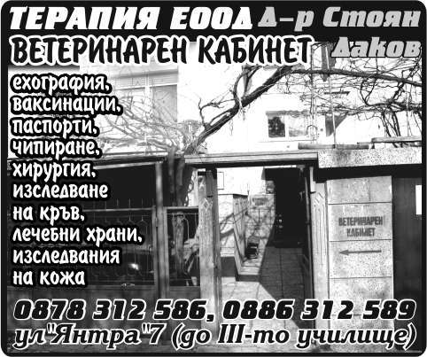 ТЕРАПИЯ ЕООД - гр. Монтана, общ. Монтана, обл. Монтана, ул"Янтра"7 (до III-то училище)